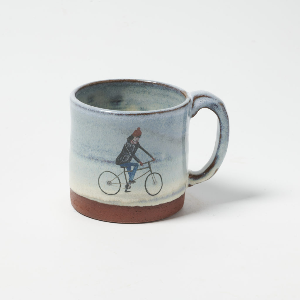 girl on bike mug